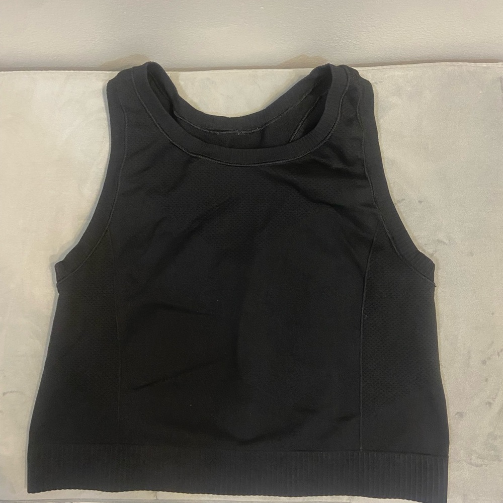 Old Navy Black Fitted Crop Tank Top